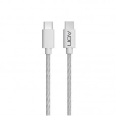 Cable USB-C a USB-C AON AO-CB-5011 2 Metros Trenzado Blanco